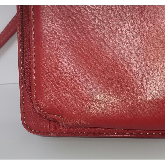 Vintage Red Leather Crossbody Wallet Purse by Fossil Bag | Minimalist main image 10